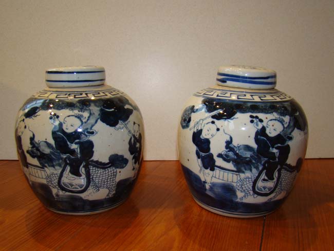 An attractive pair of Chinese Ginger jars